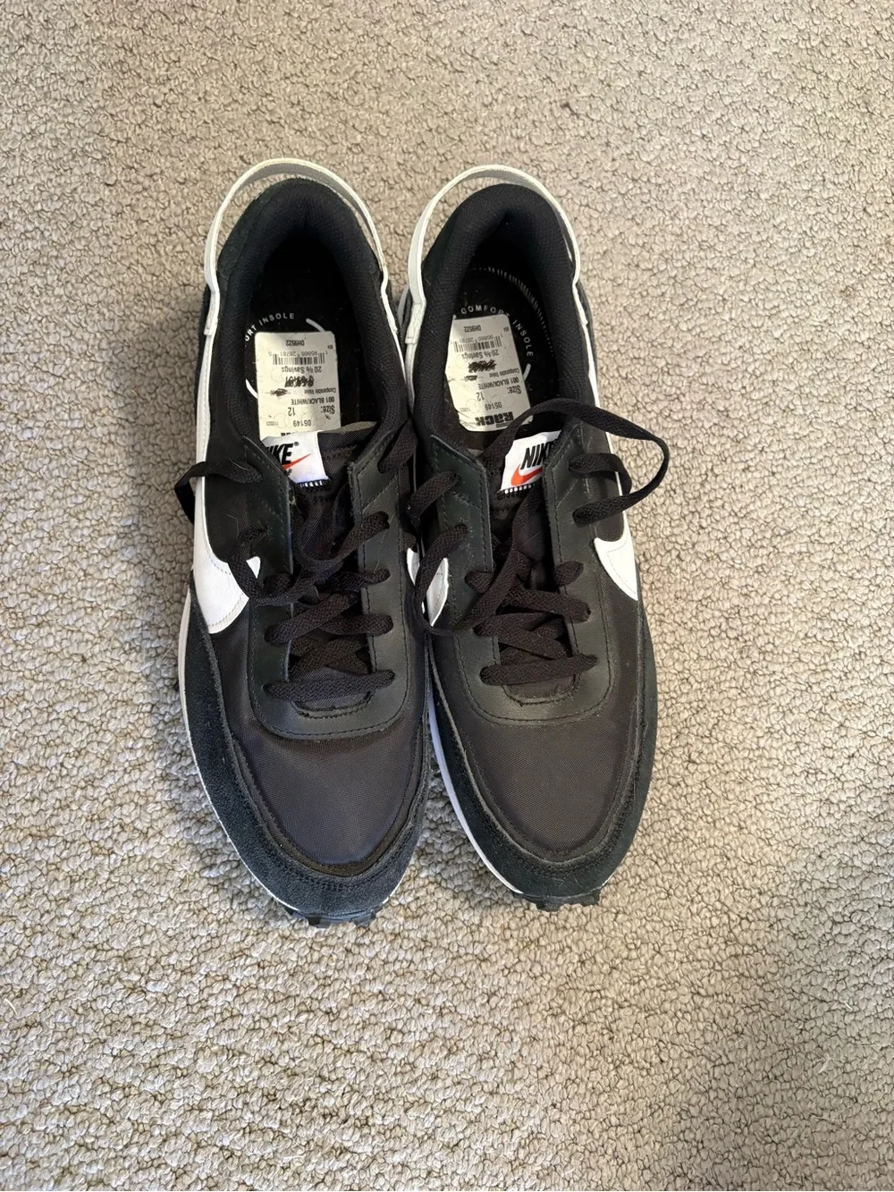 Nike Black and White Retro-Style Running Sneakers